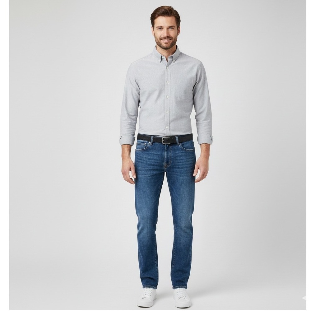Lucky Brand 410 Athletic Straight Jeans Mens 36x31 Medium Wash Denim Classic Fit